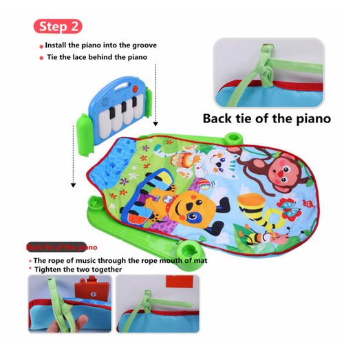 3in1 Krabbeldecke mit Spielbogen Erlebnisdecke Spieldecke Baby Spielmatte Musik