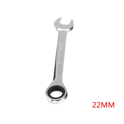 6mm-32mm Flat Ratcheting Wrench Chrome Metric Combination Ratchet Fixed Head 