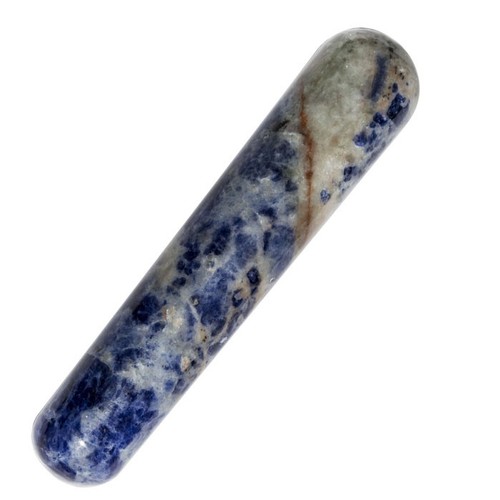 Sodalite Gemstone Round Shape Wand Reiki Healing Energy Generator Home Decor