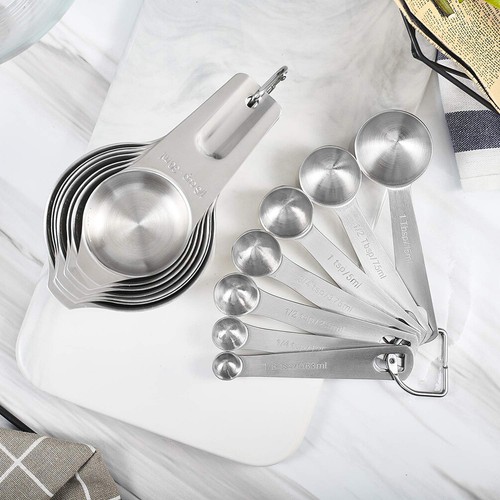 14-tlg Tragbar Messlöffel /& Messbecher Dosier-Cups Kochen Für Küche Hause NEU