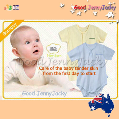 Brand New Born Baby Boys Girls Soft Short Sleeve Rompers One-piece Cotton