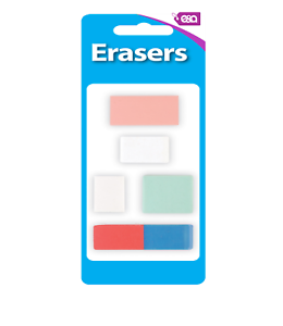 Eraser set of 5 pack erasers big small eraser school kids eraser and office use 