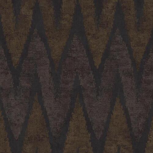 Wallpaper Designer Taupe and Bronze Large Chevron on Black Faux