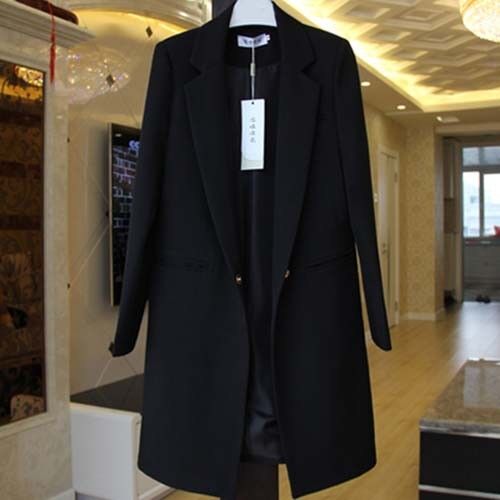 9 Colors Womens Korean One Button Lapel Collar Slim Fit Jacket Coat Trench Tops 