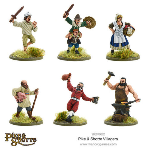 Pike & Shotte 203010002 P&S Villagers Male & Female Civilians Warlord Games 