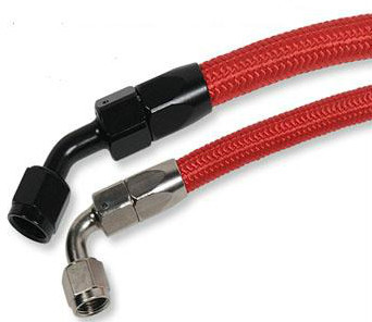 12 AN Pro/'s Lite Red Braided Nylon Fuel Line Hose 350 PSI Nitrile Inner Core