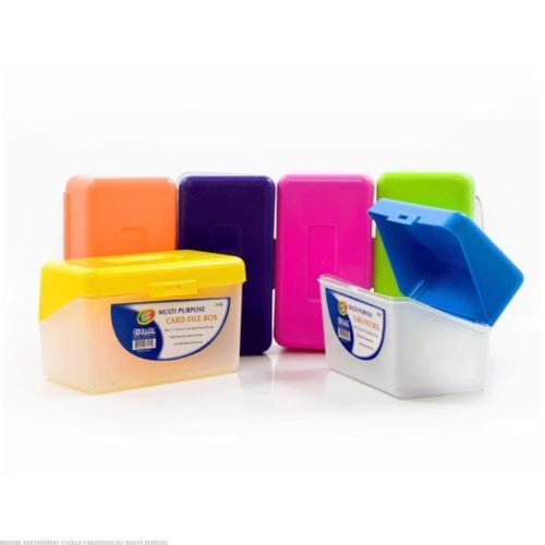 Assorted Colors BAZIC Bright Color Multi Purpose Card File Box 3/" x 5/"