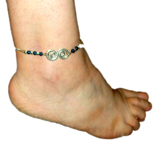 Pretty silver metal ankle chain with extension 