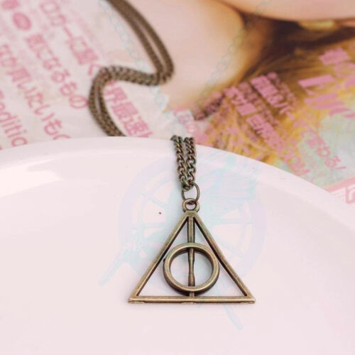 Film Harry Potter 2 Colors Deathly Hallows Metal Alloy Necklace Pendant 