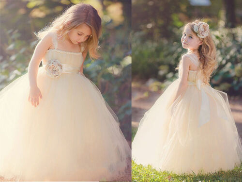Formal Lace Baby Princess Bridesmaid Flower Girl Dresses Wedding Party Dresse /&