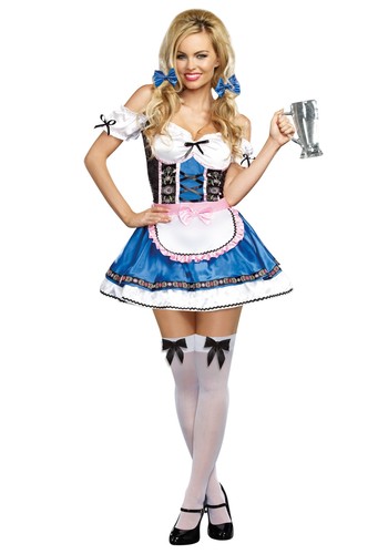 UK Women Oktoberfest Beer Girl Costume German Bavarian Wench Maid Fancy Dress