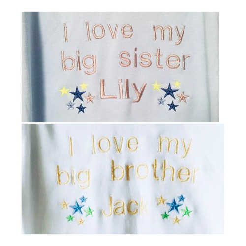 Newborn Gift Personalised Big//Little Sister//Brother Baby Grow,Outfit,Bodysuit