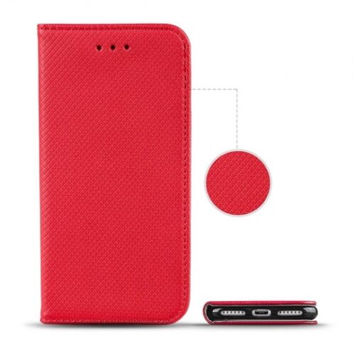 Cuero-imitacion funda estuche de protección imán Smart rojo para Xiaomi redmi note 7 