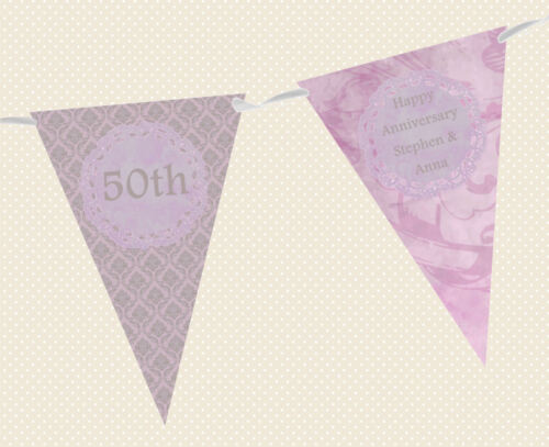 Details about  / PERSONALISED ELEGANT ANNIVERSARY BUNTING FLAGS BANNER PARTY DECORATION