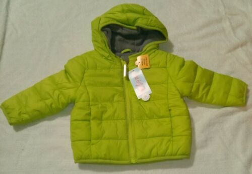 Details about  / Cat and Jack Yellow//Green puffer jacket 12mo wind and water resistant