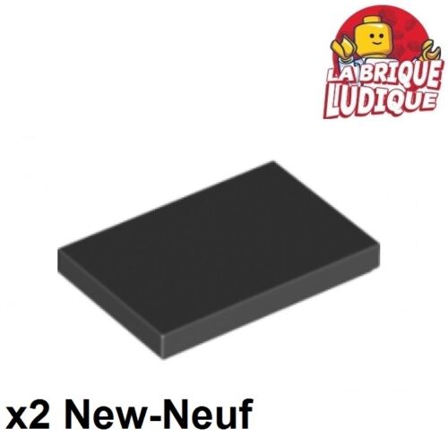 Lego - 2x Tile plaque lisse 2x3 with Groove noir/black 26603 NEUF