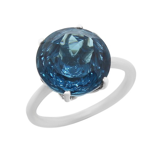 London Blue Topaz Forme Ronde 925 Sterling Silver Ring Jewelry DRR1091/_J