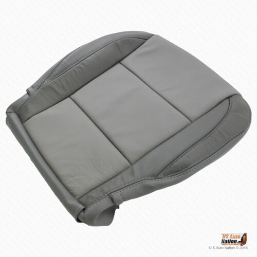 2005 To 2015 Front DRIVER Bottom LEATHER Seat Cover For Nissan Titan 2-Tone Gray
