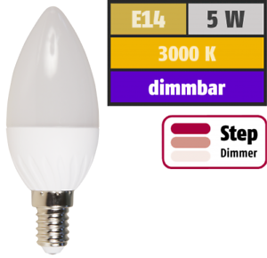LED Birne ~ STEP DIMMING ~ E14  Lampe Automatik Glühbirne dimmbar ohne Dimmer