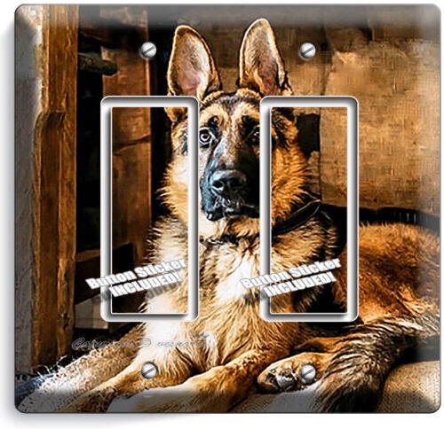 GORGEOUS ADULT GERMAN SHEPHERD DOG DOUBLE GFI LIGHT SWITCH WALL COVER ROOM DECOR