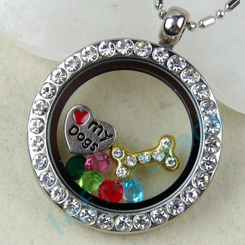 30MM Locket Glass Pendant Necklace Chain For Floating Charms Living Memory Gifts