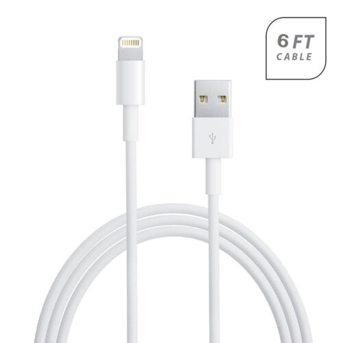 6 Foot 2M OEM Apple iPhone XS XR X 8//7//6S Long USB Charger Data Cable cord White