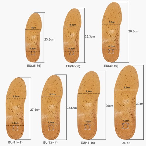 Orthopedic Pain Relief Leather Latex Insole Shoes Pads Foot Health Care