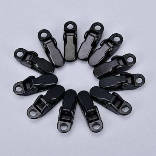 12Pcs Awning Clamp Tarp Clips Snap Hangers Tent Camping Survival Tighten Tool A+