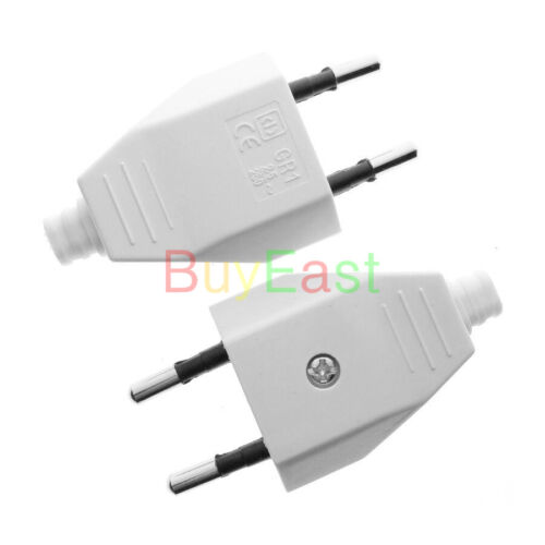 EU Europlug Type C Rewireable Power Plug AC100~220V 2.5A White 20 PCS