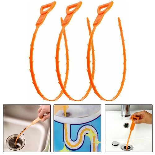 3X 20/" Hair Drain Clog Plug Remover Household Cleaning Tool For Sink//Bathtub