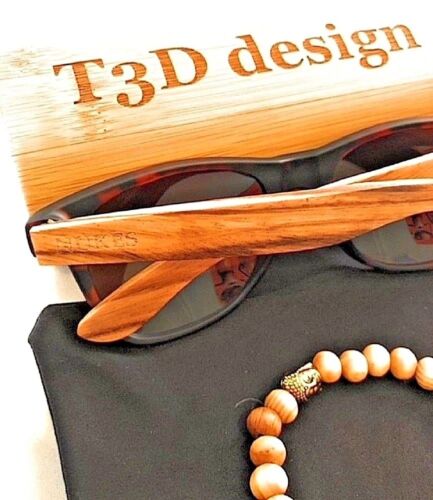 SunglassesWooden Sunglasses by T3D Vintage Tortoise w/Zebra Surf Collection 