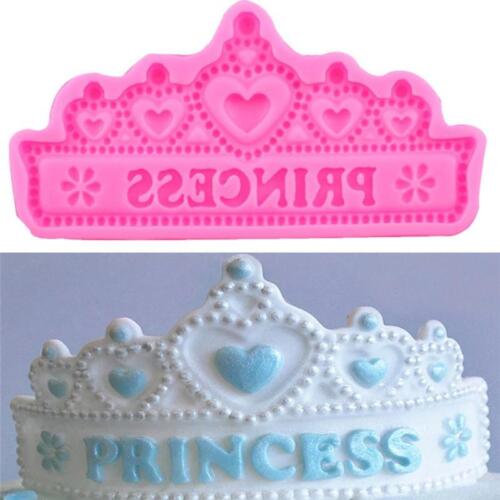 Princess Crown Silicone Mould Baking Cake Cupcake Topper Icing Decoration DIY LA
