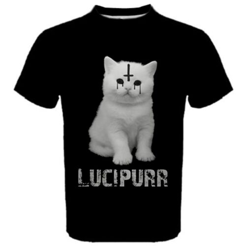 Lucipurr Satan Funny Cat Goth Men/'s T Shirt‏ T-SHIRT TEES LU1