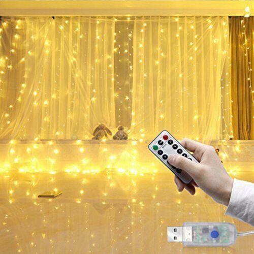 300 LED USB Fairy String Curtain Light Lamp Garden Xmas Party Decor Waterproof