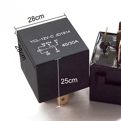 1X DC 12V Car SPDT Automotive Relay 5 Pin 5 Wires Harness Socket 30//40 Amp PJB