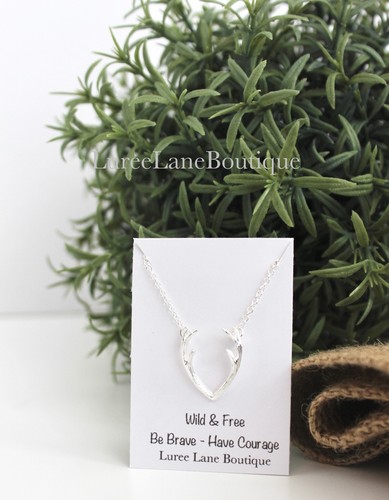 Dainty antler pendant Horn necklace Antler necklace Christmas necklace