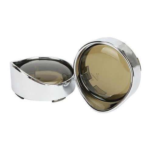 Chrome Turn Signal Bezels Smoke Lens For Harley Softail Deluxe Deuce FLSTN