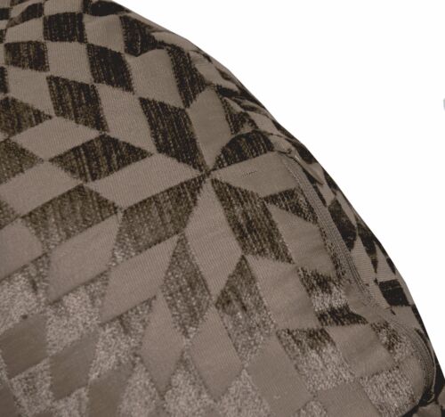 wg06n Gray Brown Geometric Check Round Shape Throw Pillow CASE Cushion COVER*Siz