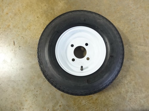 New 4.80-8 Deestone 6 ply Trailer Tire on 4 Hole White Wheel Load Range C