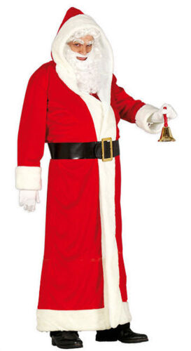 Mens Santa Claus Father Christmas Costume Deluxe Fancy Dress Outfit NEW 42-44