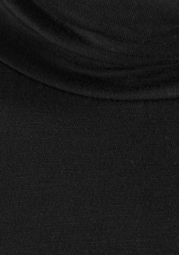 Ladies Plain Black Turtle Roll Neck Synthetic Long Sleeve T-Shirt Top Sizes S-XL