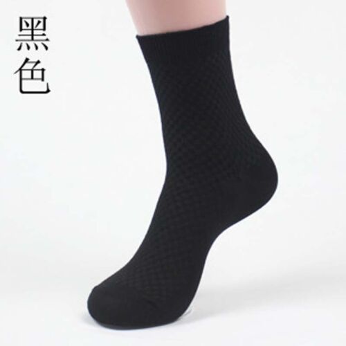 1 pairs Men Bamboo Fiber Socks Business Anti-Bacterial Deodorant Breathable Sock 