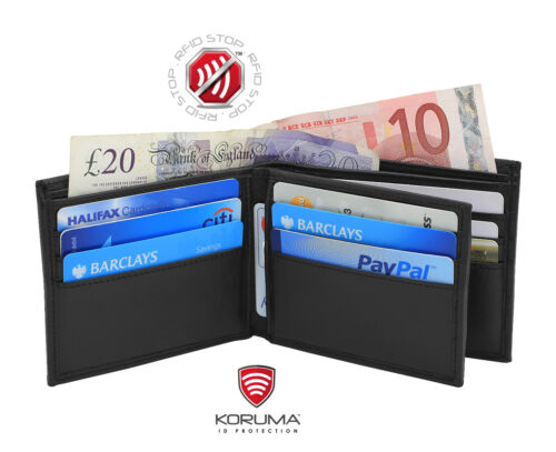 RFID blocking cuir portefeuille portefeuille carte de crédit ID Theft Protector BL BBM