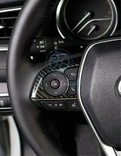 3X Carbon Fiber Look Inner Steering Wheel x Cover Trim For Toyota RAV4 2019-2020