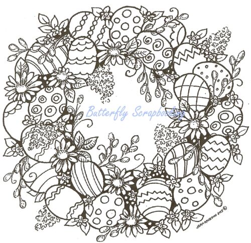 Easter Eggs & Pussywillows Wood Mounted Rubber Stamp NORTHWOODS PP9717 New 