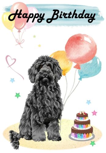 4"x 6" Labradoodle / Doodle Dog Birthday Card with blank inside by Starprint 