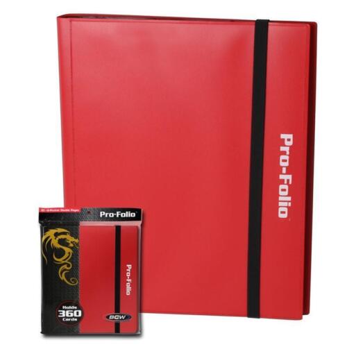 BCW RED PRO-FOLIO 9 POCKET COLLECTIBLE GAMING CARD ALBUM HOLDS 360 CARDS