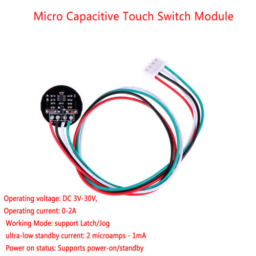3V-30V 12V mini capacitive touch switch module latch//jog trigger action bistable