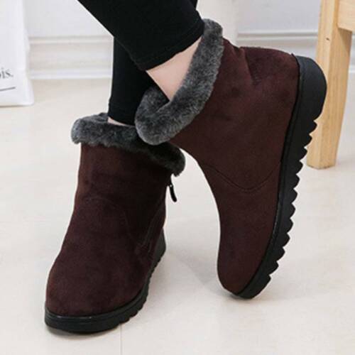 Womens Casual Snow Ankle Boots Warm Winter Fur Waterproof Sneakers Shoes Booties 