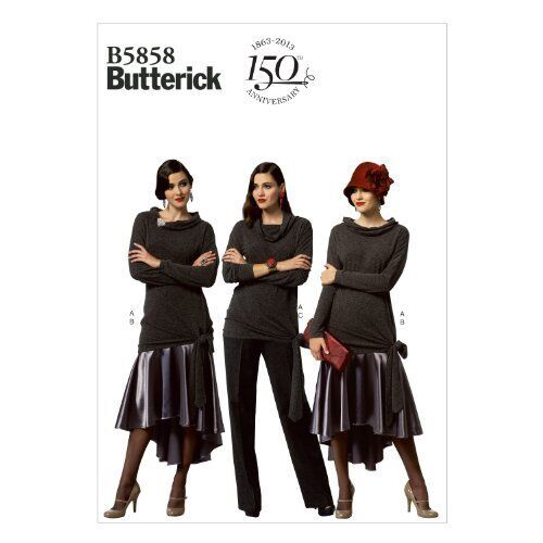 Skirt and Pants Sewing Template Size A5 Butterick Patterns B5858 Misses' Top 